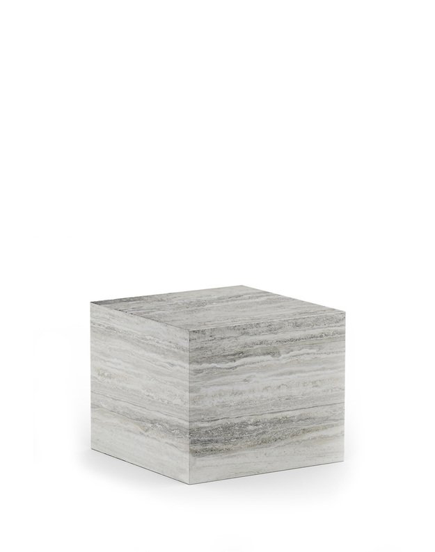 CUBISM COFFEE TABLE small | silver travertine