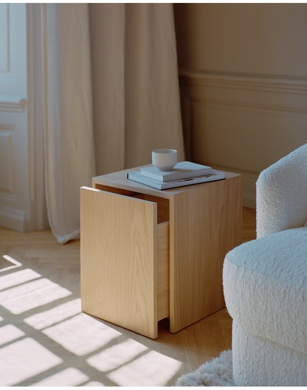 SIDE TABLE MASS with drawer | Natural oak