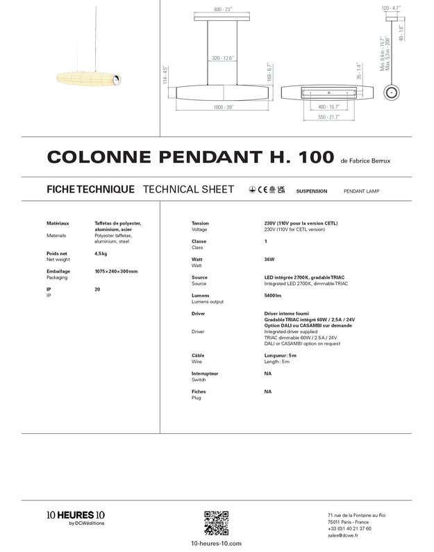 COLONNE PENDANT LAMP | +sizes 8