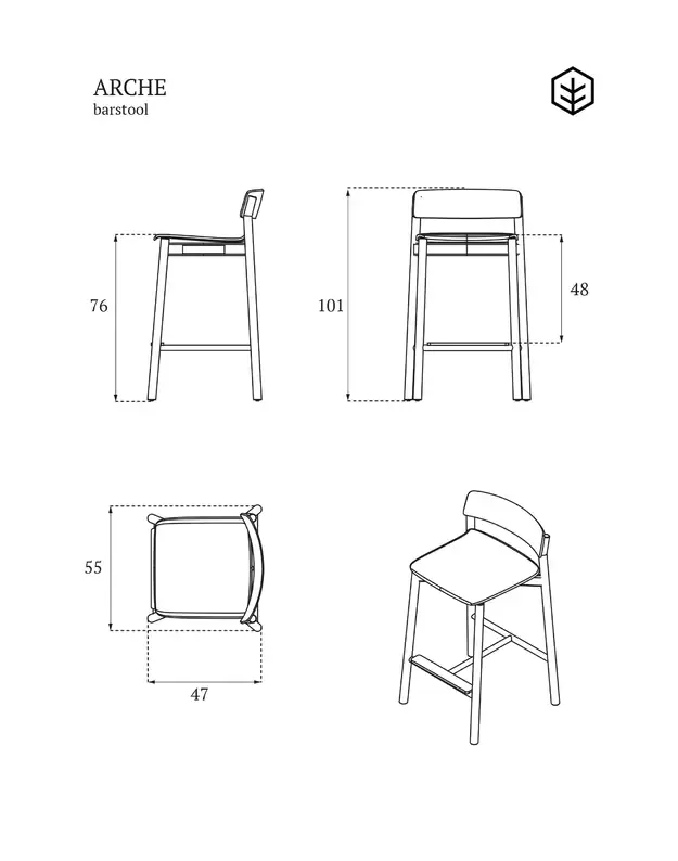 ARCHE BAR STOOL | Black oak 3