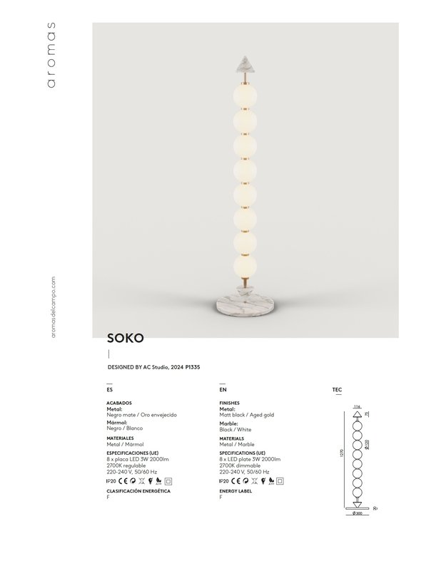 SOKO FLOOR LAMP | Black marble 3