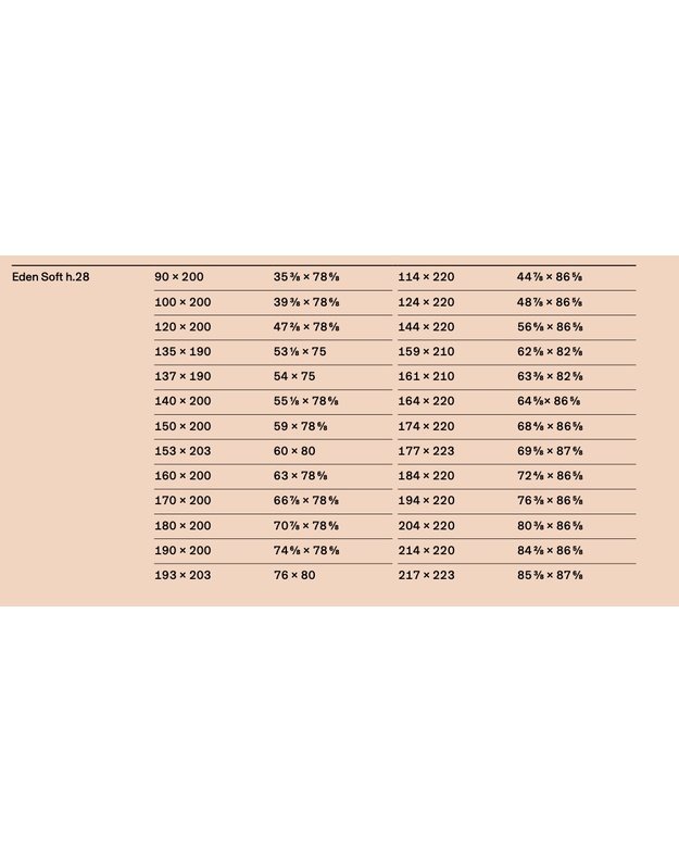 BED EDEN SOFT H28 12