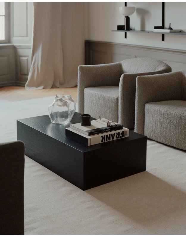 COFFEE TABLE MASS with drawer | Black oak 3