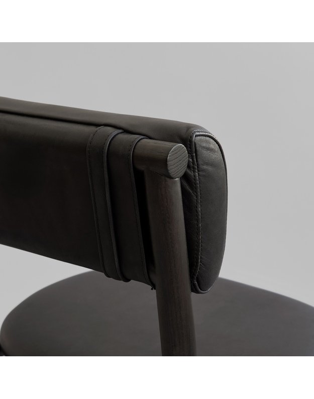 NAMA DINING CHAIR | Aniline Leather Black 8