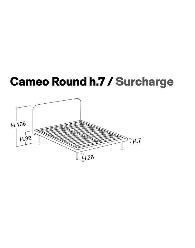 BED CAMEO ROUND H7 6