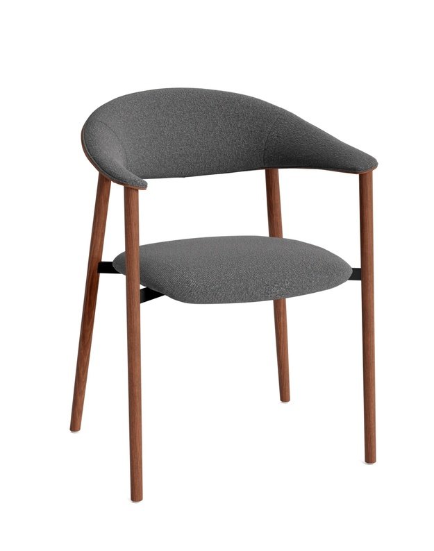 KĖDĖ SU PORANKIAIS RAVISH | Slate Grey | Walnut