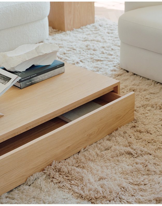 COFFEE TABLE MASS with drawer | Natural oak