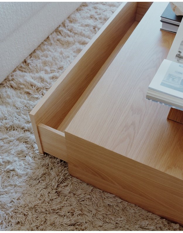 COFFEE TABLE MASS with drawer | Natural oak