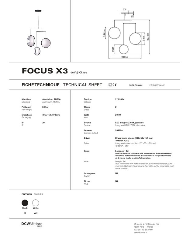 FOCUS 3 PENDANT LAMP | +colours