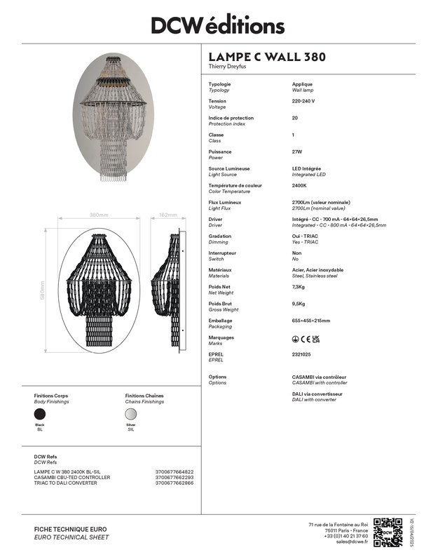 SIENINIS ŠVIESTUVAS LAMPE C  6