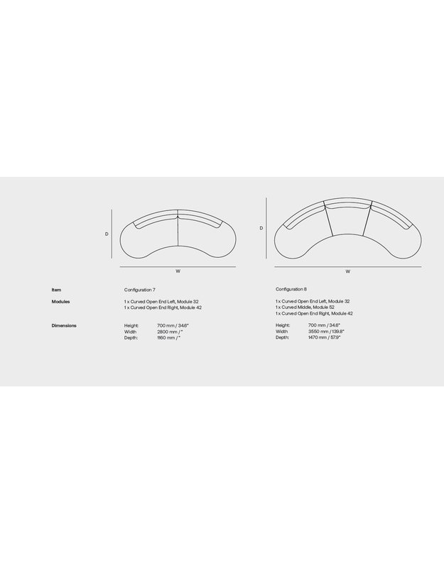 CODA CURVE SOFA | +sizes 