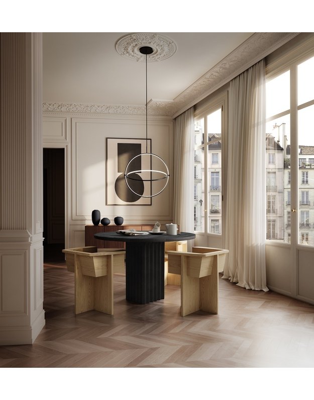 ARC DINING TABLE L120cm | Coffee Black Oak  1