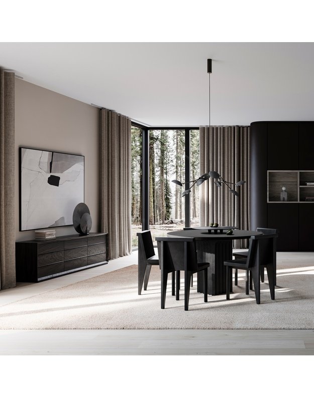 ARC DINING TABLE L120cm | Coffee Black Oak  3