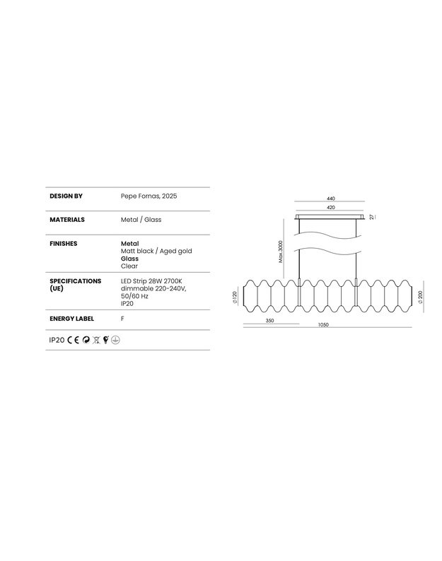 PAKABINAMAS ŠVIESTUVAS VITREE L | +spalvos 2