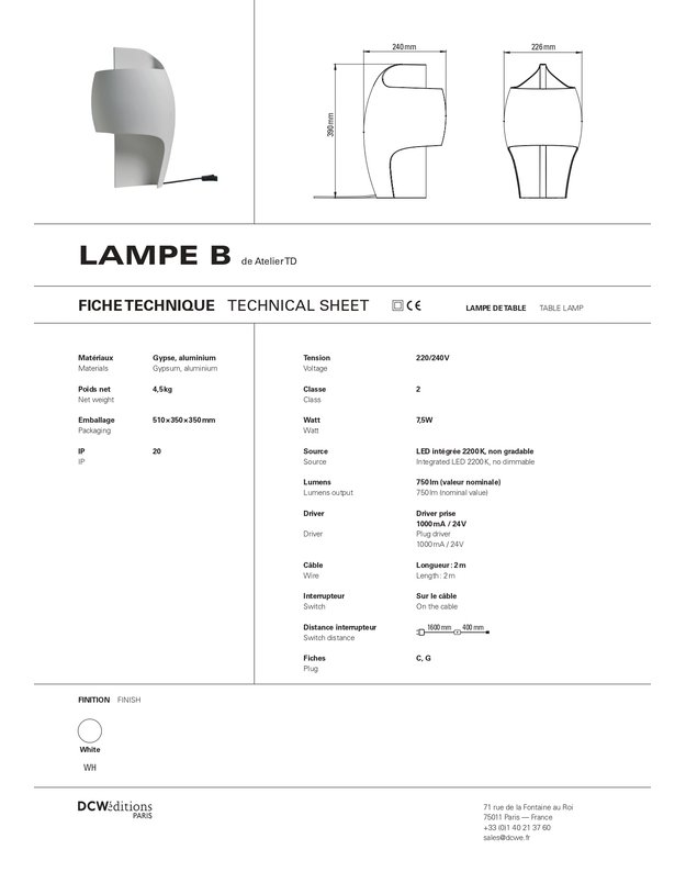 STALINIS ŠVIESTUVAS LA LAMPE B