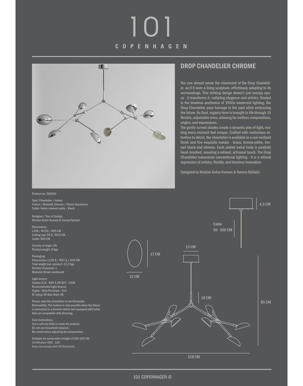 DROP CHANDELIER CHROME 5