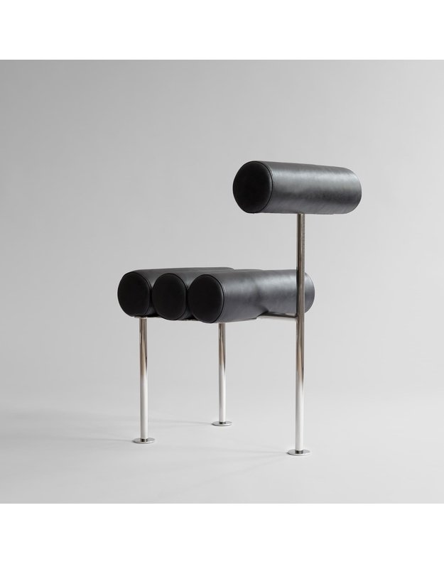 KĖDĖ HIRO | Stainless Steel - Aniline Leather Black