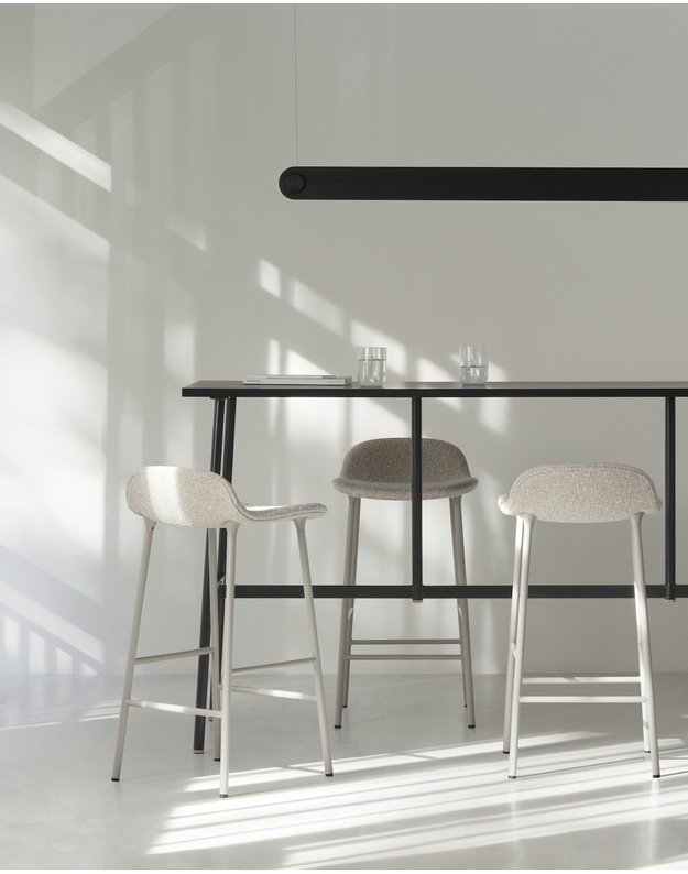 FORM BAR CHAIR LOW STEEL UPHOLSTERY | +colours