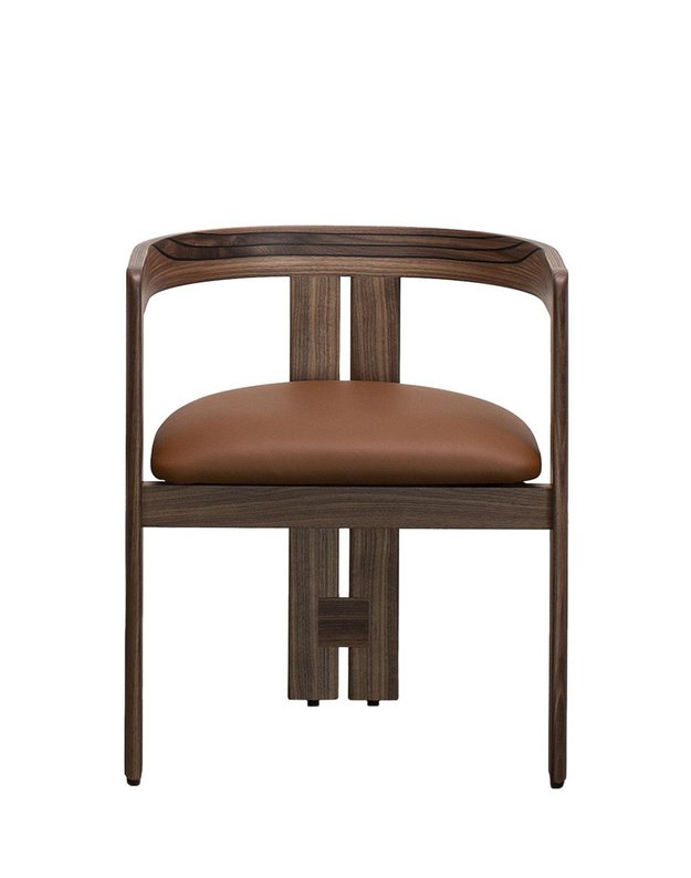 KĖDĖ PIGRECO by Tobia Scarpa | Walnut frame | Guarana leather | 1 vnt.