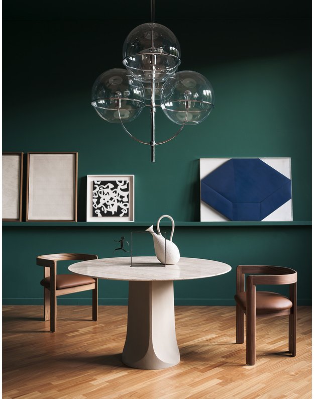 KĖDĖ PIGRECO by Tobia Scarpa | Walnut frame | Guarana leather | 1 vnt.