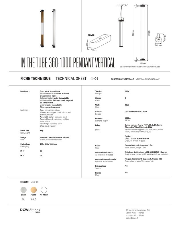 IN THE TUBE 360 PENDANT LAMP VERTICAL | +sizes