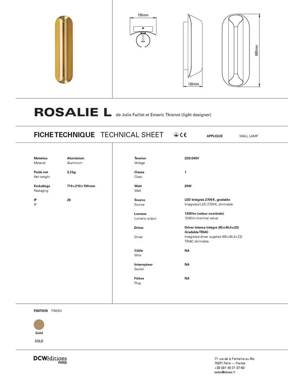 ROSALIE WALL LAMP | +sizes 10