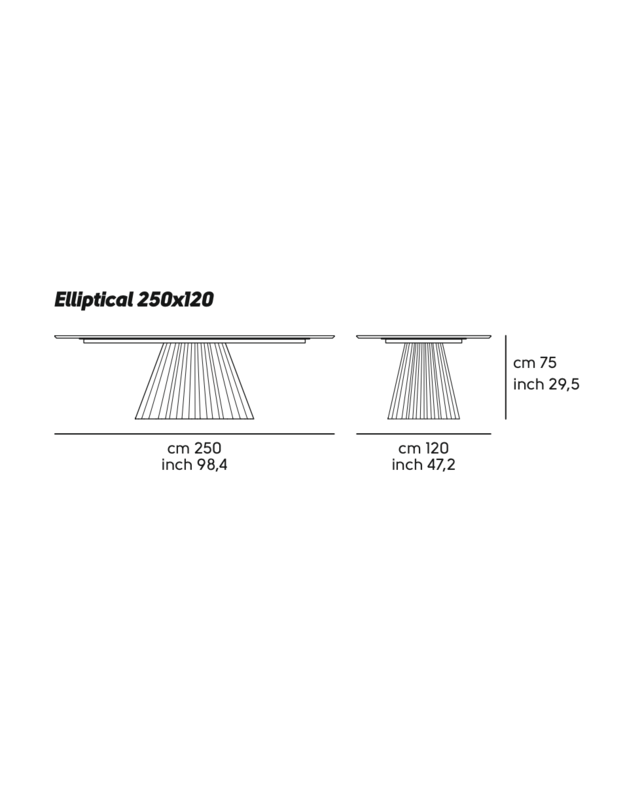 STALAS PLISSE ELLIPTICAL | +spalvos 6