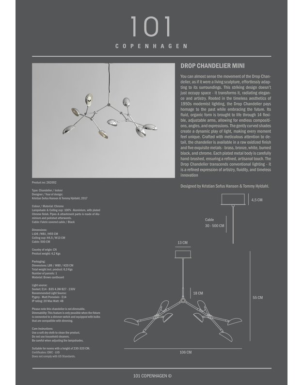 DROP CHANDELIER CHROME MINI 5
