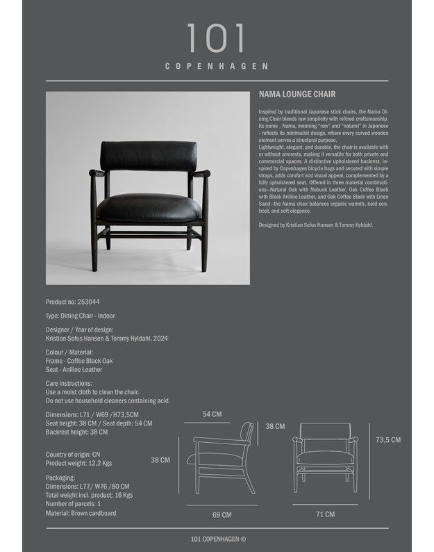 NAMA LOUNGE CHAIR | Aniline leather black 8