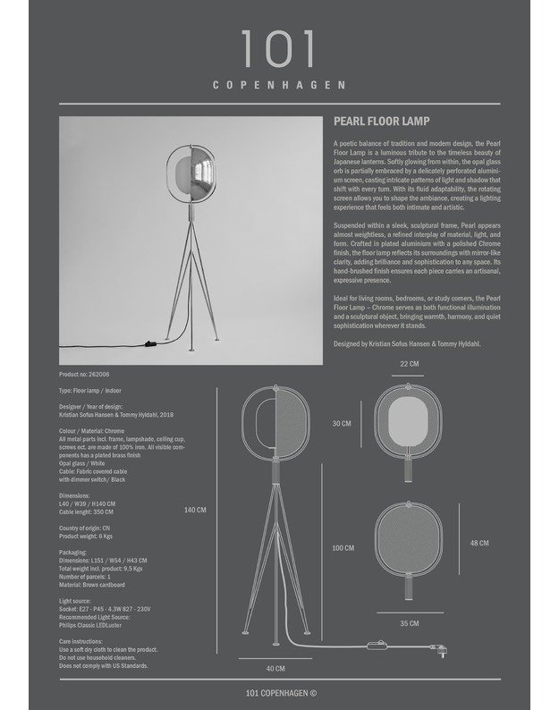 PASTATOMAS ŠVIESTUVAS PEARL | Chrome 6