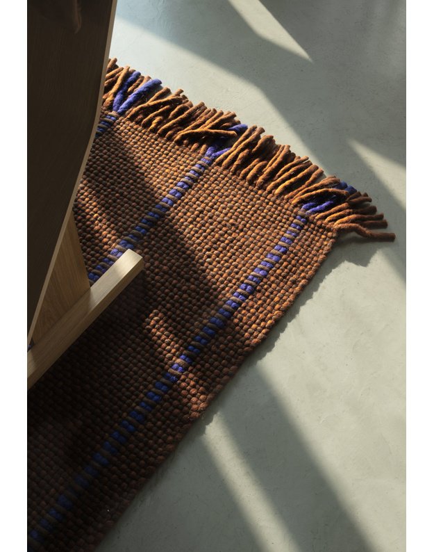 MASSPRODUCTIONS CORD BLUE BROWN kilimas