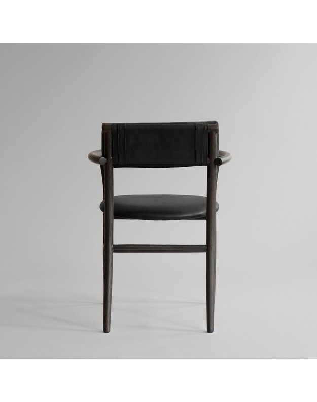 NAMA DINING CHAIR ARMREST | Aniline Leather Black
