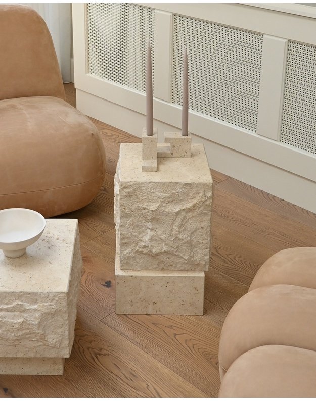 TEMPLE COFFEE TABLE TALL | Limestone