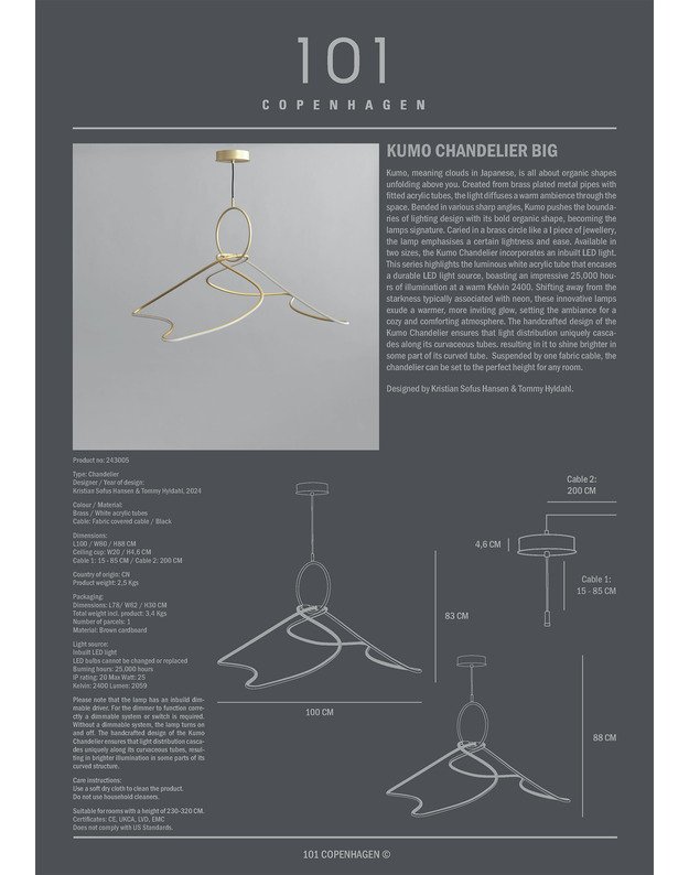 KUMO CHANDELIER BIG | Brass +sizes