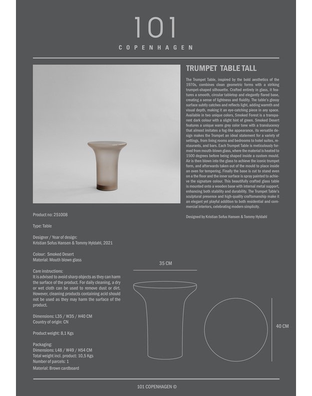 TRUMPET TABLE TALL | Smoked Desert 5