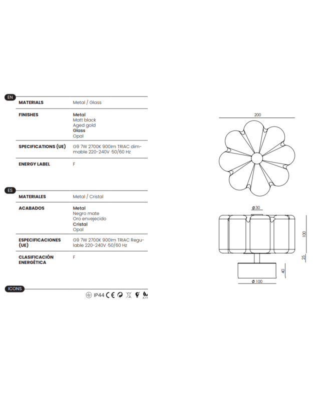 SIENINIS ŠVIESTUVAS FLOW | +spalvos 2