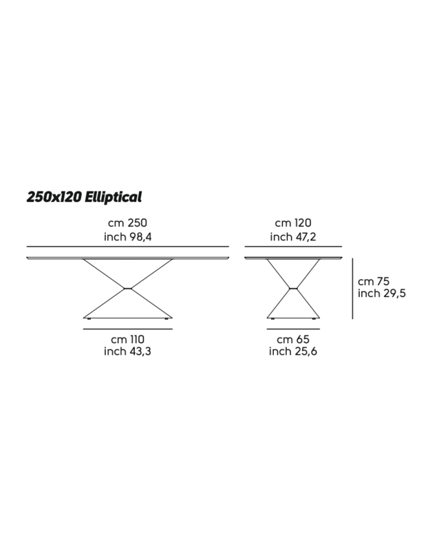 TABLE CLESSIDRA ELLIPTICAL | +colours 6