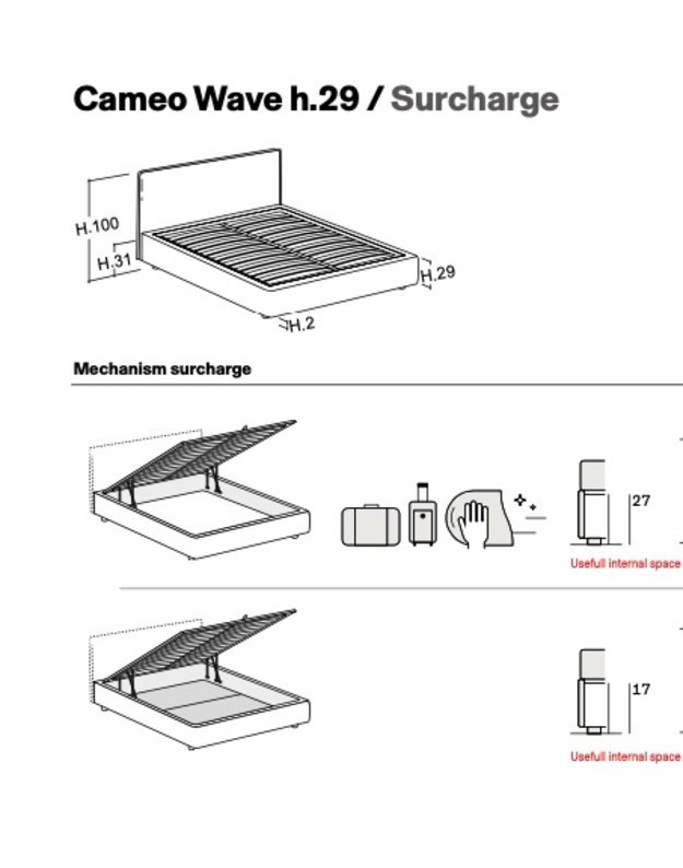 BED CAMEO WAVE H29 5