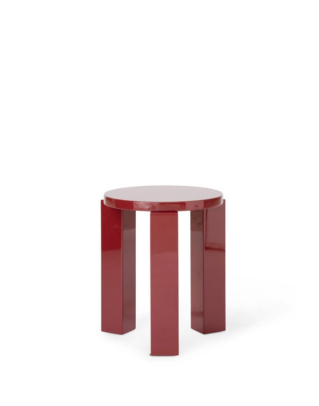 STALIUKAS / TABURETĖ ATLAS ROUND | Lacquered Burgundy