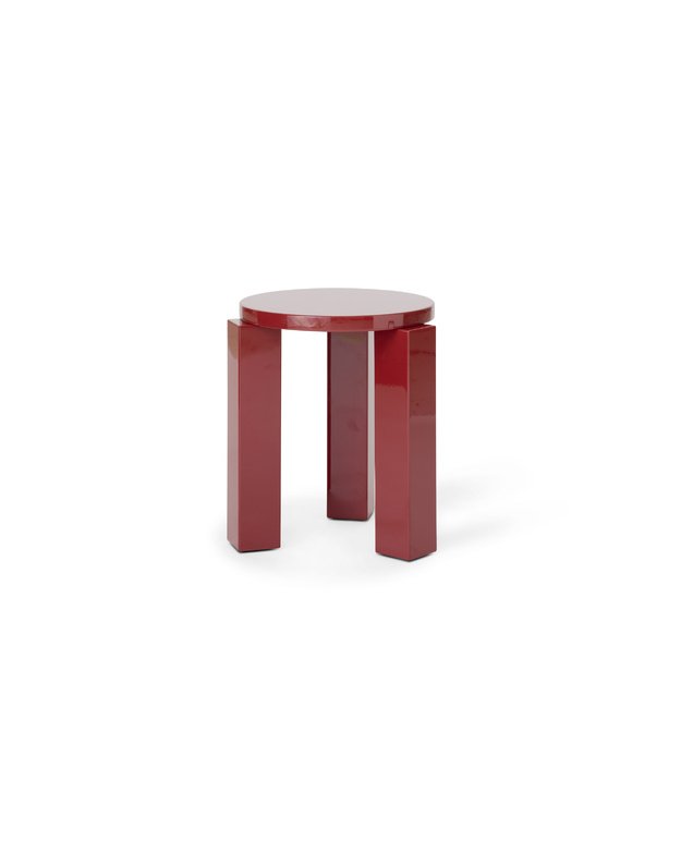 STALIUKAS / TABURETĖ ATLAS ROUND | Lacquered Burgundy