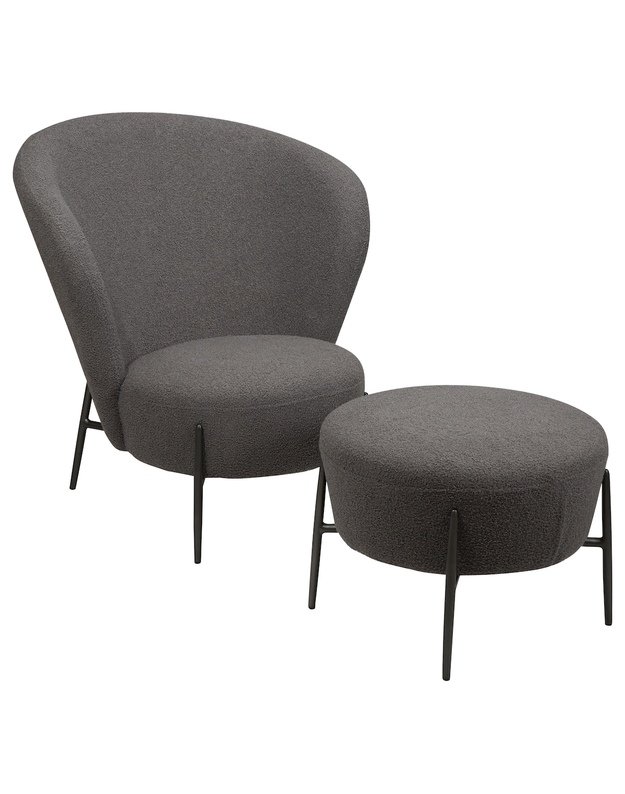 ORBIT lounge chair | stone RPES boucle