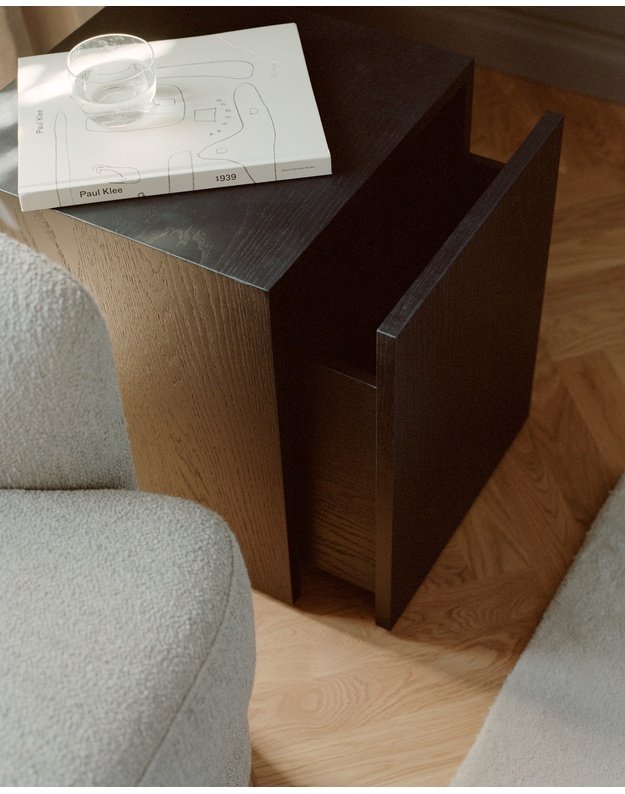 SIDE TABLE MASS with drawer | Black oak