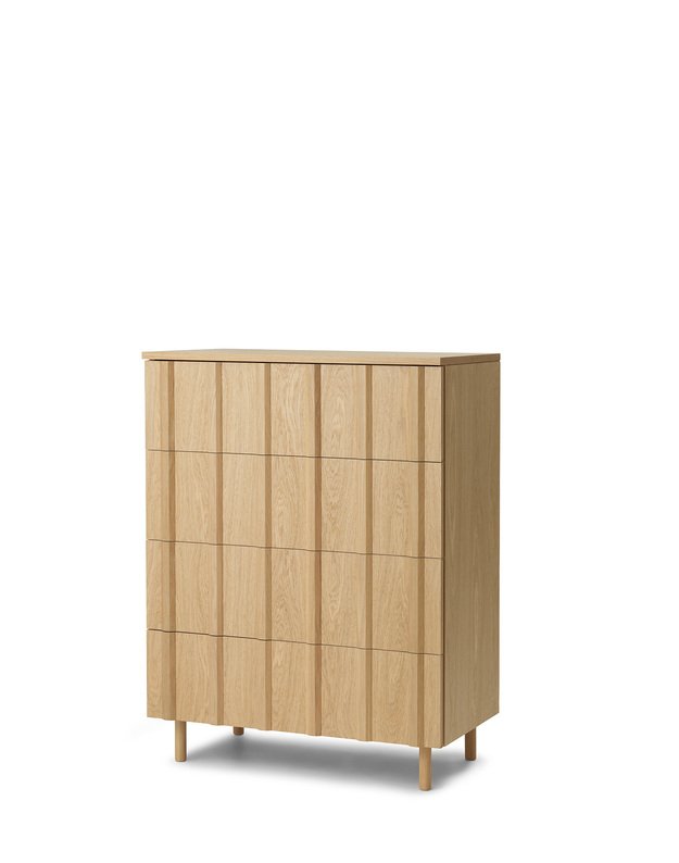 KOMODA RIB w. 4 Drawers | Oak