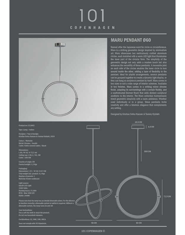 MARU PENDANT | Chrome | +dydžiai 11