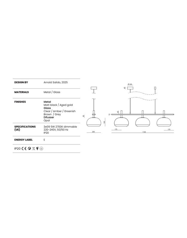PAKABINAMAS ŠVIESTUVAS CLOUD LARGE | +spalvos 2