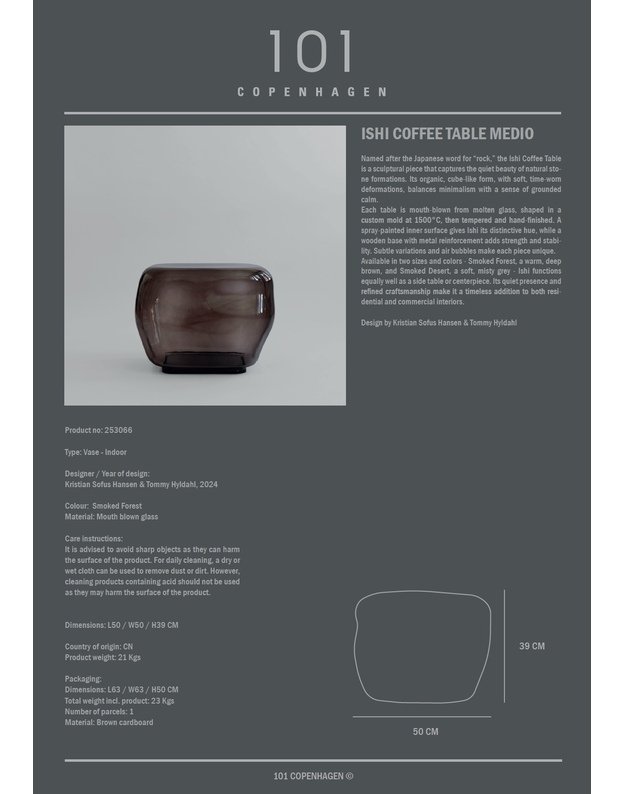 ISHI COFFEE TABLE | Smoked Forest | +sizes 5