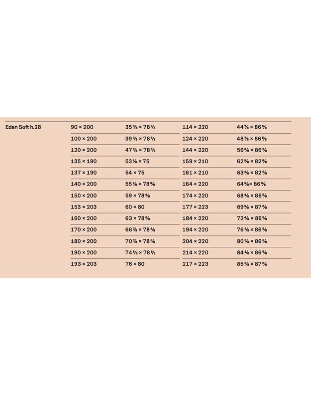 BED EDEN SOFT H28 14