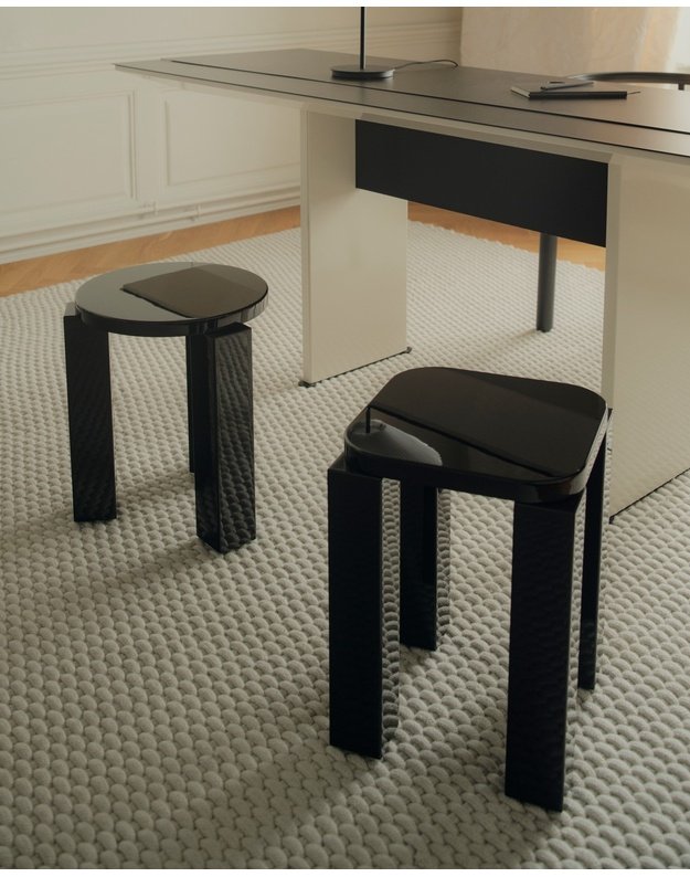 STALIUKAS / TABURETĖ ATLAS ROUND | Lacquered Espresso