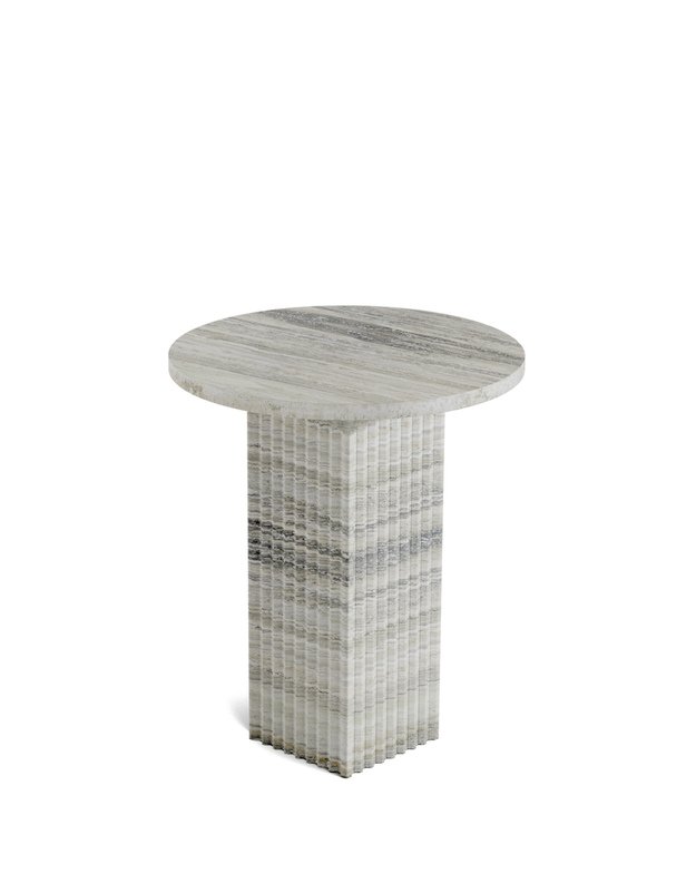 SOHO COFFEE TABLE tall| silver travertine