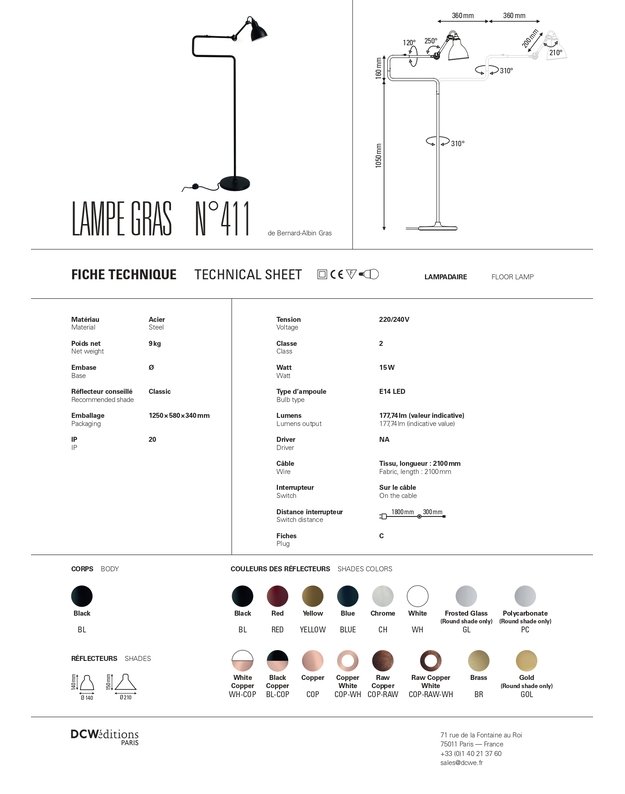 PASTATOMAS ŠVIESTUVAS LA LAMPE GRAS 411 | +spalvos